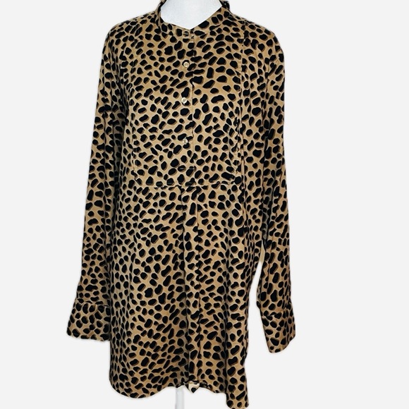 Ann Taylor Tops - Ann Taylor XL Button Down Blouse | Leopard Print | Long Sleeve